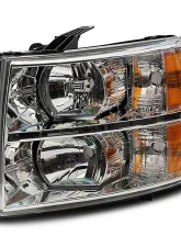 Raxiom Axial Series Clear Lens Chrome Housing OEM Style Replacement Headlights Chevrolet Silverado 1500 | 2500 | 3500 2007-2014                                     - S122323 - Image 2