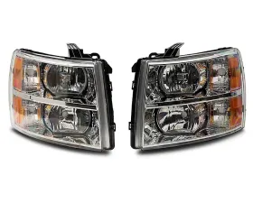 Raxiom Axial Series Clear Lens Chrome Housing OEM Style Replacement Headlights Chevrolet Silverado 1500 | 2500 | 3500 2007-2014