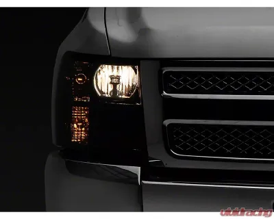 Raxiom Axial Series Smoked Lens Chrome Housing OEM Style Replacement Headlights Chevrolet Silverado 1500 | 2500 | 3500 2007-2014 - S122324