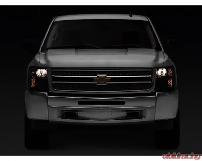 Raxiom Axial Series Smoked Lens Chrome Housing OEM Style Replacement Headlights Chevrolet Silverado 1500 | 2500 | 3500 2007-2014 - S122324