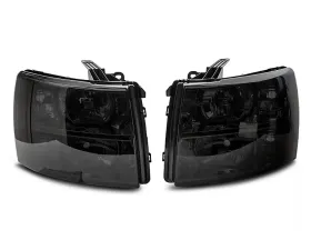 Raxiom Axial Series Smoked Lens Chrome Housing OEM Style Replacement Headlights Chevrolet Silverado 1500 | 2500 | 3500 2007-2014