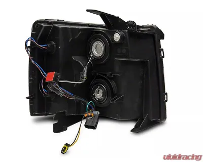 Raxiom Axial Series Clear Lens Black Housing Headlights w/ LED Bar Chevrolet Silverado 1500 2007-2013 - S138003