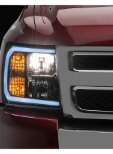 Raxiom Axial Series Clear Lens Black Housing Headlights w/ LED Bar Chevrolet Silverado 1500 2007-2013                                     - S138003 - Image 6