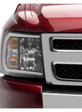 Raxiom Axial Series Clear Lens Black Housing Headlights w/ LED Bar Chevrolet Silverado 1500 2007-2013                                     - S138003 - Image 8