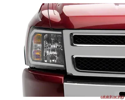 Raxiom Axial Series Clear Lens Black Housing Headlights w/ LED Bar Chevrolet Silverado 1500 2007-2013 - S138003