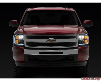 Raxiom Axial Series Clear Lens Black Housing Headlights w/ LED Bar Chevrolet Silverado 1500 2007-2013 - S138003