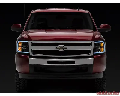 Raxiom Axial Series Clear Lens Black Housing Headlights w/ LED Bar Chevrolet Silverado 1500 2007-2013 - S138003