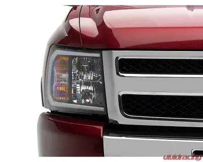 Raxiom Axial Series Clear Lens Black Housing Headlights w/ Sequential LED Bar Chevrolet Silverado 1500 2007-2013 - S138004