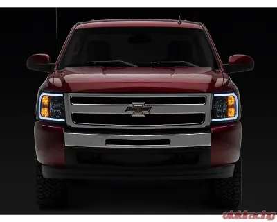 Raxiom Axial Series Clear Lens Black Housing Headlights w/ Sequential LED Bar Chevrolet Silverado 1500 2007-2013 - S138004