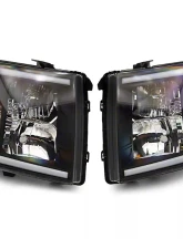 Raxiom Axial Series Clear Lens Black Housing Headlights w/ Sequential LED Bar Chevrolet Silverado 1500 2007-2013                                     - S138004 - Image 13