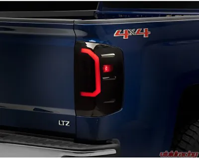 Raxiom Axial Series Smoked Lens Black Housing LED Tail Lights Chevrolet Silverado 1500 2014-2018 - S151298