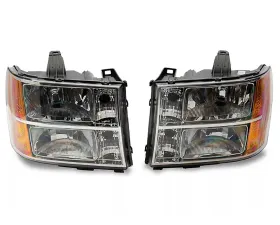 Raxiom Axial Series Clear Lens Chrome Housing OEM Style Replacement Headlights GMC Sierra 1500 | 2500 | 3500 2007-2014