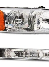 Raxiom Axial Series Clear Lens Chrome Housing OEM Style Crystal Replacement Headlights GMC Sierra 1500 1999-2006                                     - S518303 - Image 2