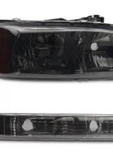 Raxiom Axial Series Smoked Lens Chrome Housing OEM Style Crystal Replacement Headlights GMC Sierra 1500 1999-2006                                     - S518304 - Image 2