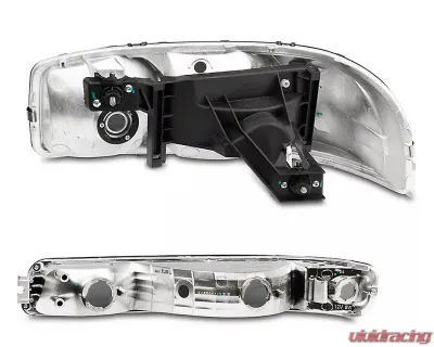 Raxiom Axial Series Smoked Lens Chrome Housing OEM Style Crystal Replacement Headlights GMC Sierra 1500 1999-2006 - S518304