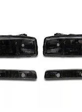 Raxiom Axial Series Smoked Lens Chrome Housing OEM Style Crystal Replacement Headlights GMC Sierra 1500 1999-2006                                     - S518304 - Image 4