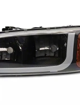 Raxiom Axial Series Clear Lens Black Housing Headlights w/ LED Bar GMC Sierra 1500 1999-2006                                     - S531789 - Image 2