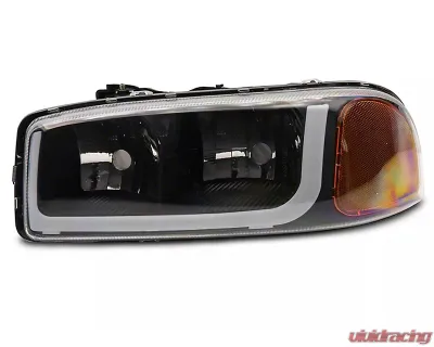 Raxiom Axial Series Clear Lens Black Housing Headlights w/ LED Bar GMC Sierra 1500 1999-2006 - S531789