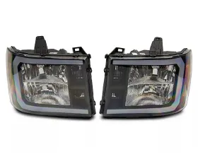 Raxiom Axial Series Clear Lens Black Housing Headlights w/ LED Bar GMC Sierra 1500 2007-2013