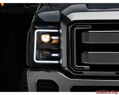 Raxiom Clear Lens Black Housing LED Projector Headlights w/ Switchback Turn Signals Ford F-250 | F-350 Super Duty 2011-2016 - SD3620