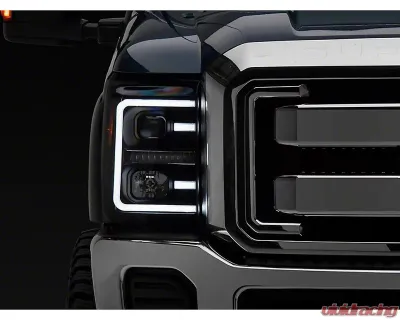 Raxiom Clear Lens Black Housing LED Projector Headlights w/ Switchback Turn Signals Ford F-250 | F-350 Super Duty 2011-2016 - SD3620