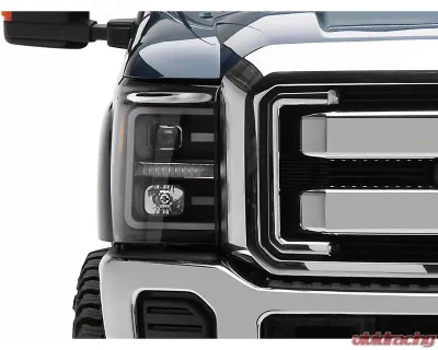 Raxiom Clear Lens Black Housing LED Projector Headlights w/ Switchback Turn Signals Ford F-250 | F-350 Super Duty 2011-2016 - SD3620