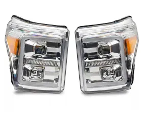Raxiom Clear Lens Chrome Housing LED Projector Headlights w/ Switchback Turn Signals Ford F-250 | F-350 Super Duty 2011-2016