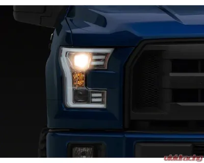 Raxiom Clear Lens Chrome Housing Projector Headlights w/ LED Accent Ford F-150 w/ Factory Halogen Headlights 2015-2017 - T542715