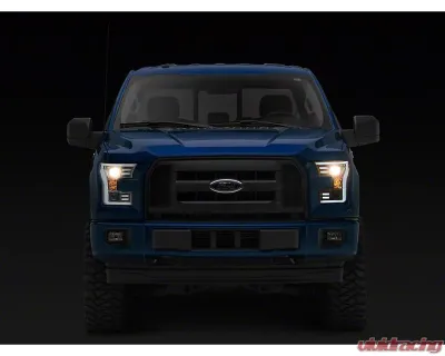 Raxiom Clear Lens Chrome Housing Projector Headlights w/ LED Accent Ford F-150 w/ Factory Halogen Headlights 2015-2017 - T542715
