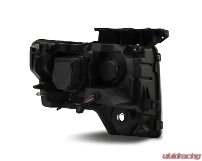 Raxiom Clear Lens Black Housing Super White LED Halo Projector Headlights Ford F-150 w/ Factory Halogen Headlights 2009-2014 - T542825