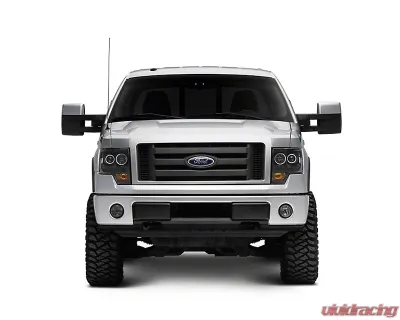 Raxiom Clear Lens Black Housing Super White LED Halo Projector Headlights Ford F-150 w/ Factory Halogen Headlights 2009-2014 - T542825