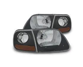 Raxiom Clear Lens Black Housing G2 Euro Headlights w/ Parking Lights Ford F-150 1997-2003