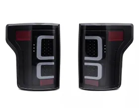 Raxiom Clear Lens Black Housing G3 LED Tail Lights Ford F-150 w/ Factory Halogen Non-BLIS Tail Lights 2015-2017 T542836