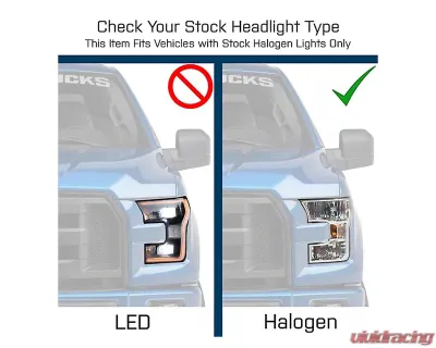 Raxiom Axial Series Smoked Lens Chrome Housing OEM Style Replacement Headlights Ford F-150 w/ Factory Halogen Headlights 2015-2017 - T551346