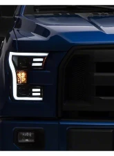 Raxiom Clear Lens Black Housing G3 Projector Headlights w/ LED Accent Ford F-150 w/ Factory Halogen Headlights 2015-2017                                     - T542837 - Image 8