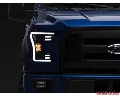 Raxiom Clear Lens Black Housing G3 Projector Headlights w/ LED Accent Ford F-150 w/ Factory Halogen Headlights 2015-2017 - T542837