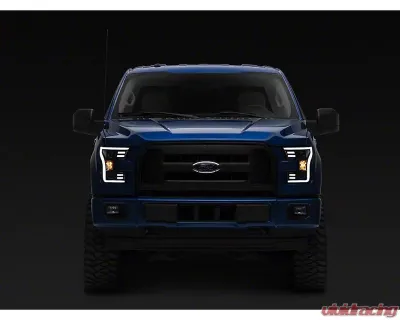 Raxiom Clear Lens Black Housing G3 Projector Headlights w/ LED Accent Ford F-150 w/ Factory Halogen Headlights 2015-2017 - T542837