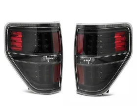 Raxiom Axial Series Clear Lens Black Housing LED Tail Lights Ford F-150 Styleside 2009-2014