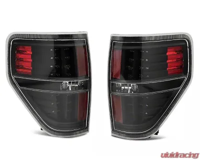 Raxiom Axial Series Clear Lens Black Housing LED Tail Lights Ford F-150 Styleside 2009-2014 - T542842