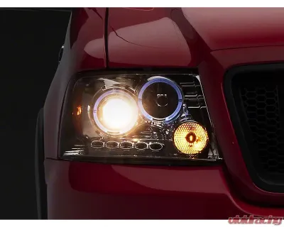 Raxiom Clear Lens Chrome Housing Dual LED Halo Projector Headlights Ford F-150 2004-2008 - T542850