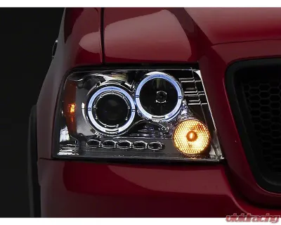 Raxiom Clear Lens Chrome Housing Dual LED Halo Projector Headlights Ford F-150 2004-2008 - T542850