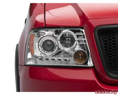 Raxiom Clear Lens Chrome Housing Dual LED Halo Projector Headlights Ford F-150 2004-2008 - T542850