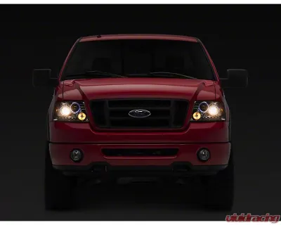 Raxiom Clear Lens Chrome Housing Dual LED Halo Projector Headlights Ford F-150 2004-2008 - T542850