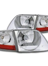 Raxiom Clear Lens Chrome Housing G2 Euro Headlights w/ Parking Lights Ford F-150 1997-2003                                     - T542853 - Image 3