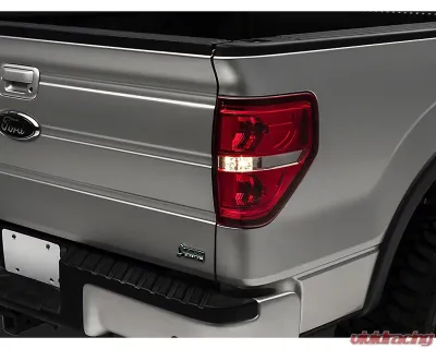 Raxiom Axial Series Red/Clear Lens Chrome Housing Tail Lights Ford F-150 Styleside 2009-2014 - T542865