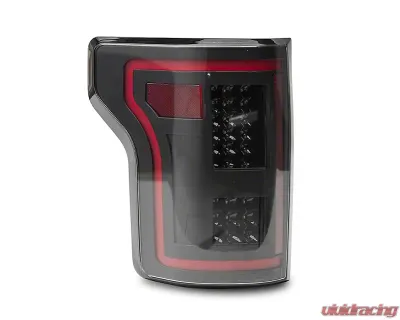 Raxiom Clear Lens Black Housing LED Tail Lights w/ Sequential Turn Signals Ford F-150 w/ Factory Halogen Non-BLIS Tail Lights 2015-2017 - T544625