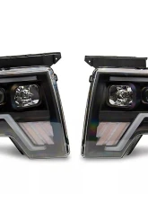 Raxiom Axial Series Clear Lens Black Housing G4 Light Bar Switchback Projector Replacement Headlights Ford F-150 w/ Factory Halogen Headlights 2009-2014                                     - T546755 - Image 12