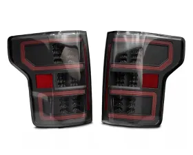 Raxiom Axial Series Clear Lens Black Housing LED Tail Lights w/ Sequential Turn Signals Ford F-150 w/ Factory Halogen Non-BLIS Tail Lights 2018-2020