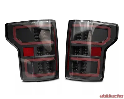 Raxiom Axial Series Clear Lens Black Housing LED Tail Lights w/ Sequential Turn Signals Ford F-150 w/ Factory Halogen Non-BLIS Tail Lights 2018-2020 - T548144