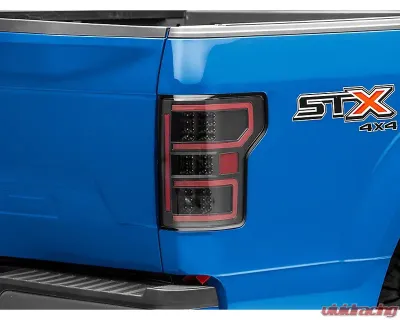 Raxiom Clear Lens Black Housing LED Tail Lights Ford F-150 w/ Factory Halogen Non-BLIS Tail Lights 2018-2020 - T548147